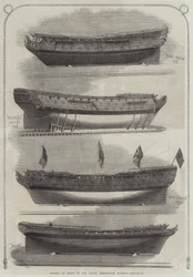 Modellen van schepen in het South Kensington Museum